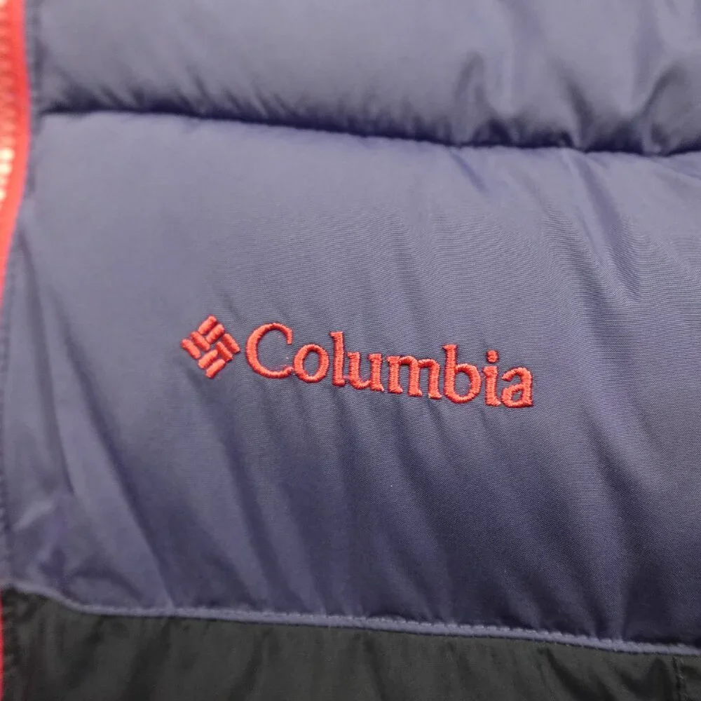 Columbia Pike Lake Insulated Jacket Girls Large Navy Blue‎ Omni-Heat Hooded